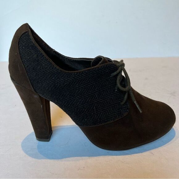 XOXO Women's Lace Up Brown Heels Fabric Upper Size 8M - Picture 5 of 8